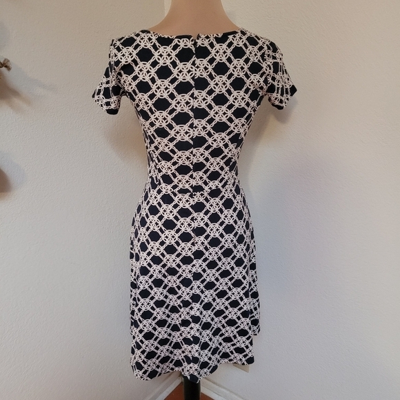 Talbots Navy and White Fit and Flare Dress - Picture 6 of 7